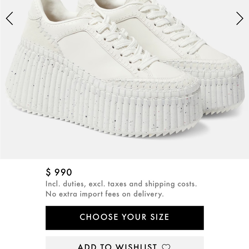 Chloe White Platform Sneakers